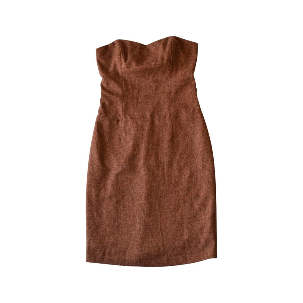 Molly New York Brown Strapless Sheath Dress USA Made Size 4